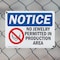 Signmission No Jewelry Permitted In Production, 14 in W x Rectangle, Plastic OS-2PACK-NS-P-1014-L-14670 - alternate 8